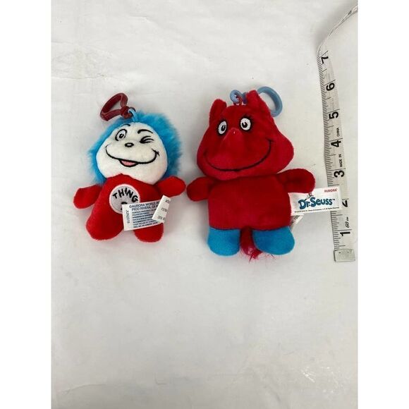 Aurora Dr. Seus Cat in the Hat Plush Key Chains Fox in Sox and Thing 2 - Picture 6 of 8